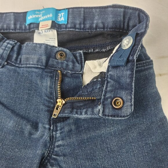 Old Navy Girls Toddler Skinny Blue Jeans Distressed Adjustable Waist Sz 3T - Picture 5 of 5